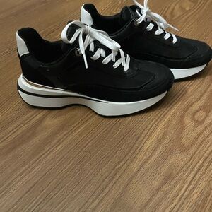 Michael Kors Black and White Sneakers with Cushioned Sole